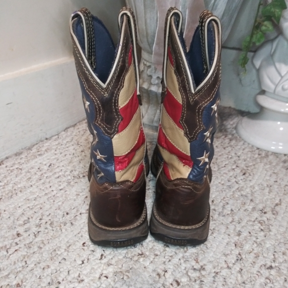Durango Lady Rebel Red, White & Blue Patriotic Full Leather 10 Inch Cowboy Boots - Picture 12 of 16